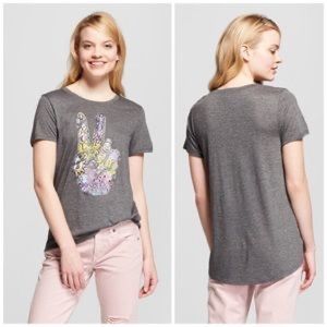 A dark gray peace sign tee